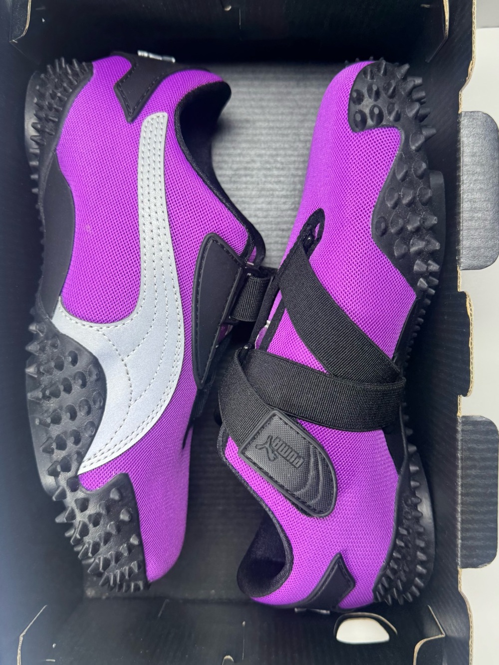 Puma Purple & Black Slip-On Trainers with Silver Formstrip